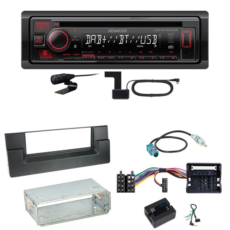 Kenwood KDC-BT450DAB Bluetooth Digitalradio Einbauset für BMW 5er E39 ab 10/2000