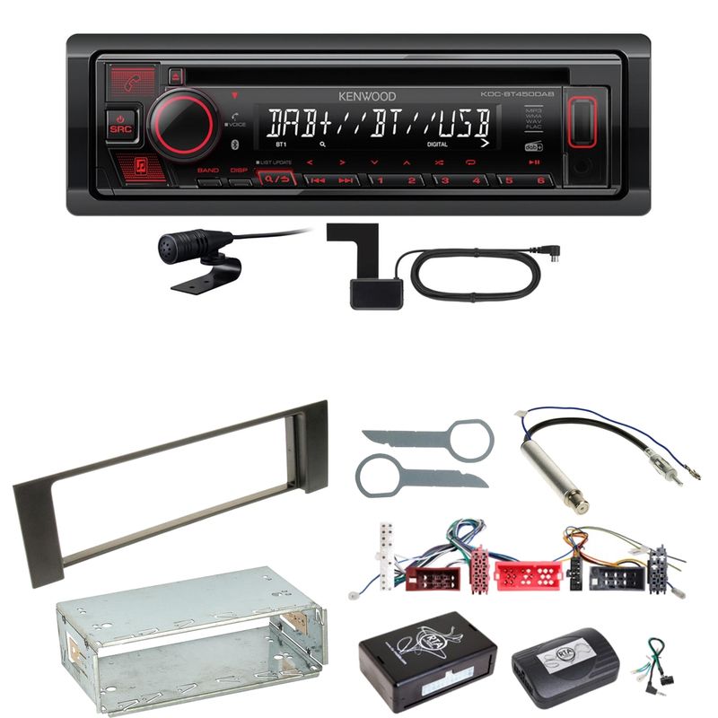 Kenwood KDC-BT450DAB Bluetooth Digitalradio CD Einbauset für Audi A4 B6 B7 Kenwood KDC-BT450DAB Bluetooth Digitalradio CD Einbauset für Audi A4 B6 B7