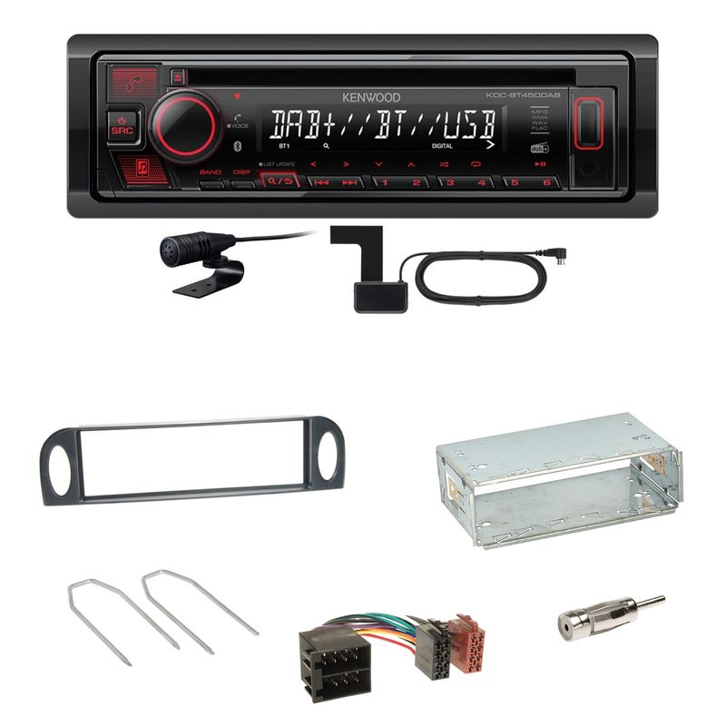 Kenwood KDC-BT450DAB Bluetooth Digitalradio Einbauset für Citroen C5 bis 07/2004