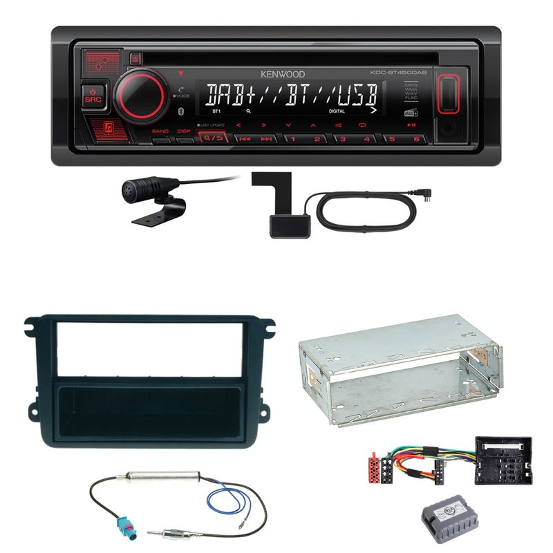 Kenwood KDC-BT450DAB Bluetooth DAB CD Einbauset für Seat Leon Altea XL Alhambra