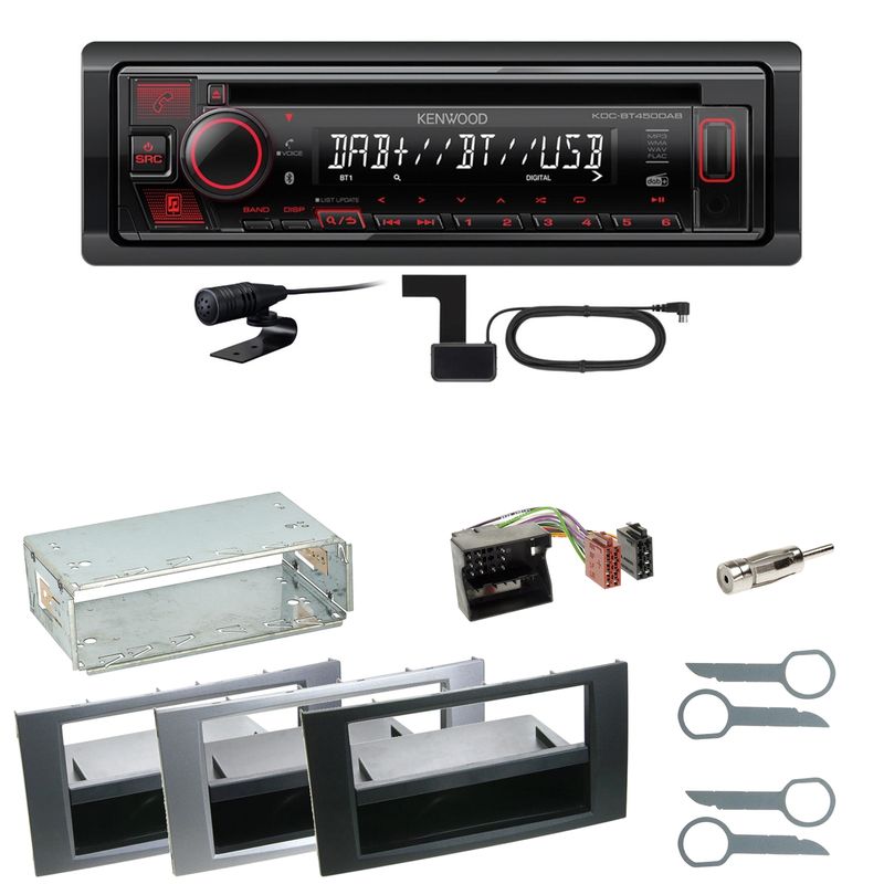 Kenwood KDC-BT450DAB Bluetooth DAB Einbauset für Ford Focus C-Max Fiesta Transit