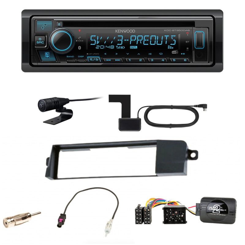 Kenwood KDC-BT950DAB Bluetooth Digitalradio CD Einbauset für BMW 3er E46