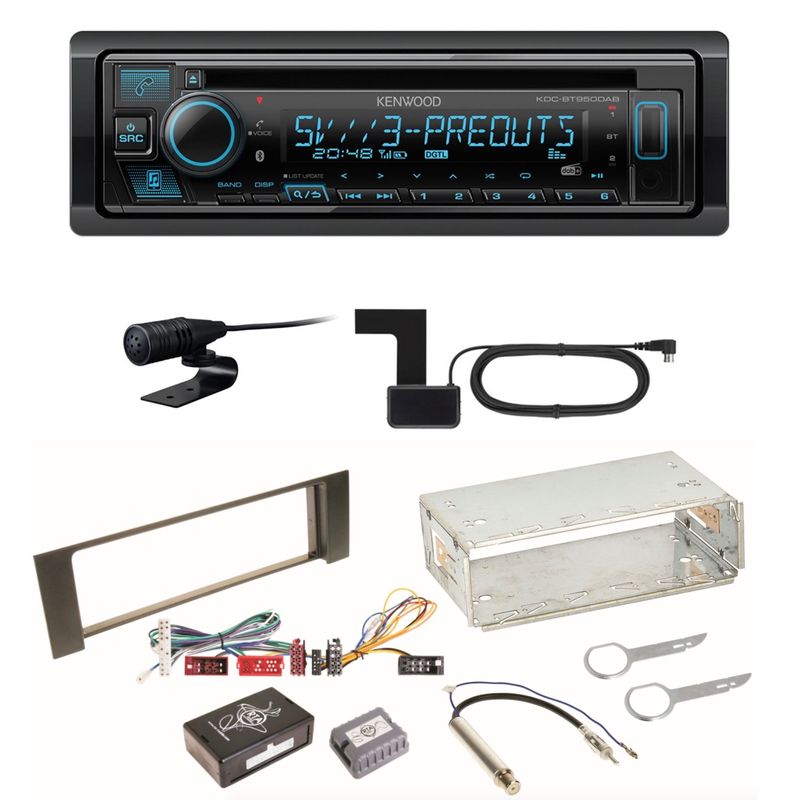 Kenwood KDC-BT950DAB Bluetooth Digitalradio CD Einbauset für Audi A4 B6 B7 Kenwood KDC-BT950DAB Bluetooth Digitalradio CD Einbauset für Audi A4 B6 B7
