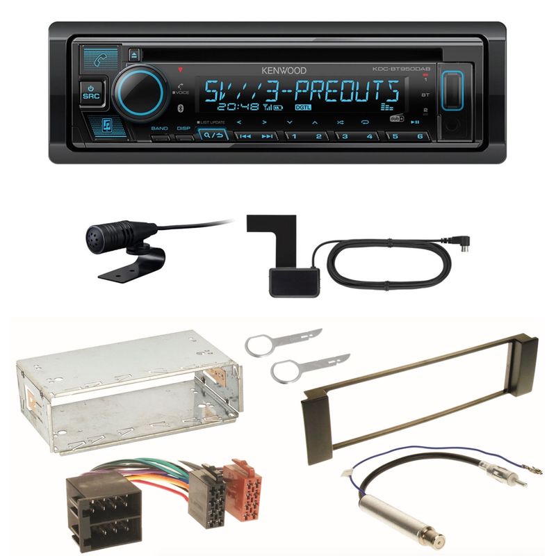 Kenwood KDC-BT950DAB Bluetooth Digitalradio CD Einbauset für Seat Leon Toledo 1M