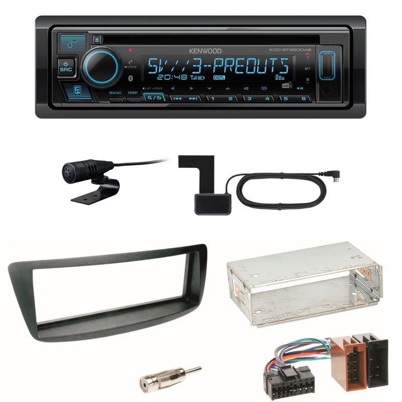 Kenwood KDC-BT950DAB Bluetooth DAB Einbauset Toyota Aygo Citroen C1 Peugeot 107