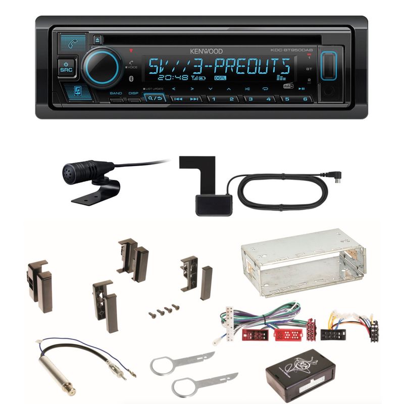 Kenwood KDC-BT950DAB Bluetooth Digitalradio Einbauset für Audi A4 B5 A6 4B C4 A8 Kenwood KDC-BT950DAB Bluetooth Digitalradio Einbauset für Audi A4 B5 A6 4B C4 A8