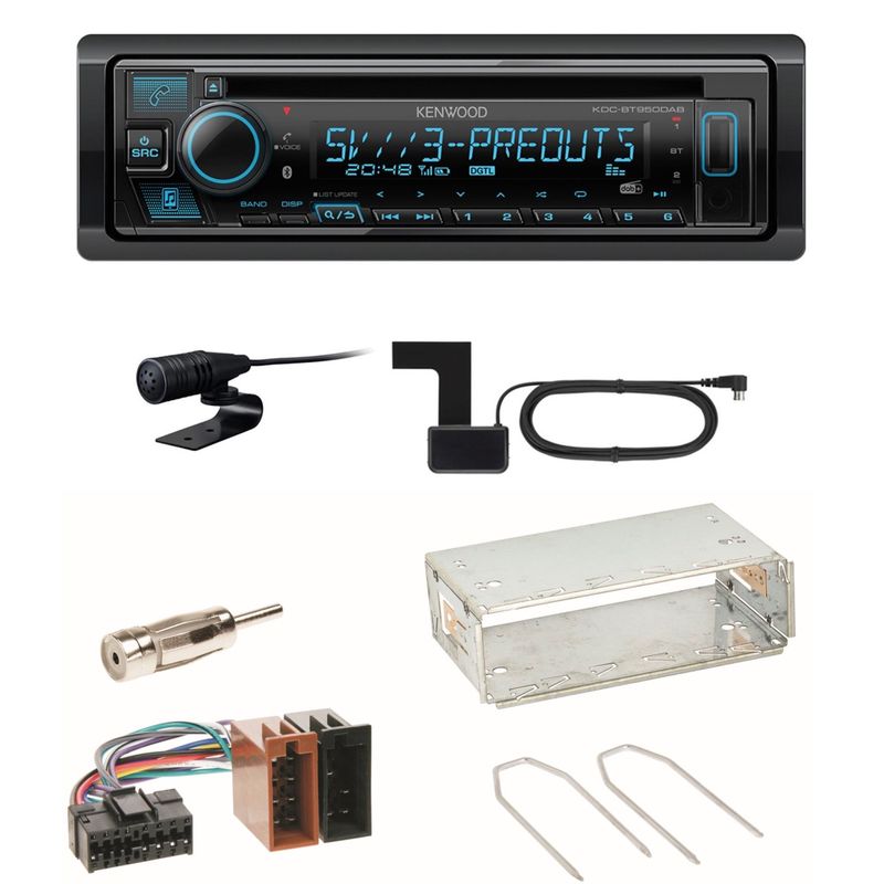 Kenwood KDC-BT950DAB Bluetooth DAB CD Einbauset für Renault Clio 1 2 Twingo