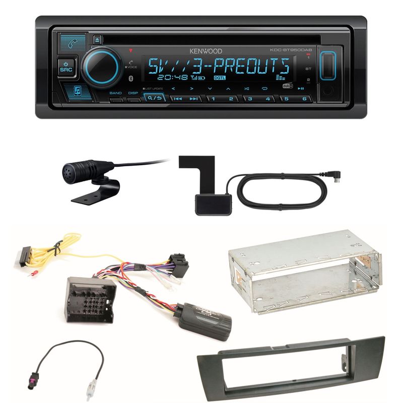 Kenwood KDC-BT950DAB Bluetooth DAB CD Einbauset für BMW E87 E81 E82 X1 E84