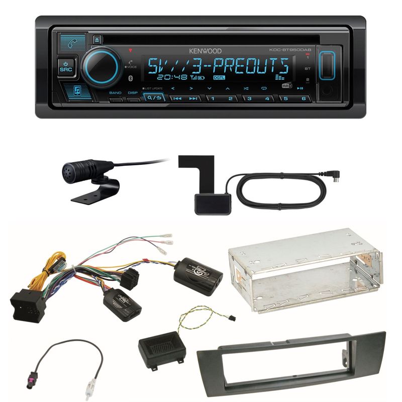 Kenwood KDC-BT950DAB Bluetooth Digitalradio CD Einbauset für BMW E90 E91 E92 E93