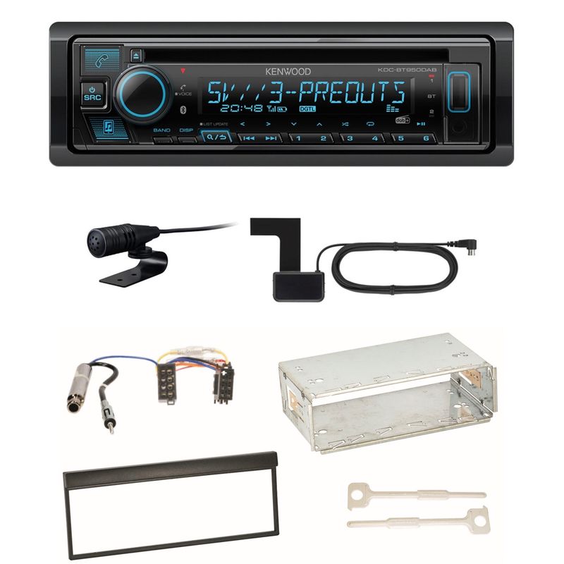 Kenwood KDC-BT950DAB Bluetooth Digitalradio CD Einbauset für Skoda Fabia 6Y