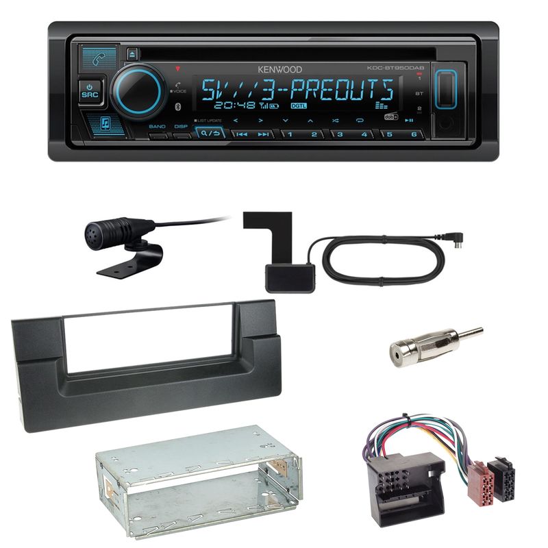 Kenwood KDC-BT950DAB Bluetooth Digitalradio Einbauset für BMW 5er E39 ab 10/2000