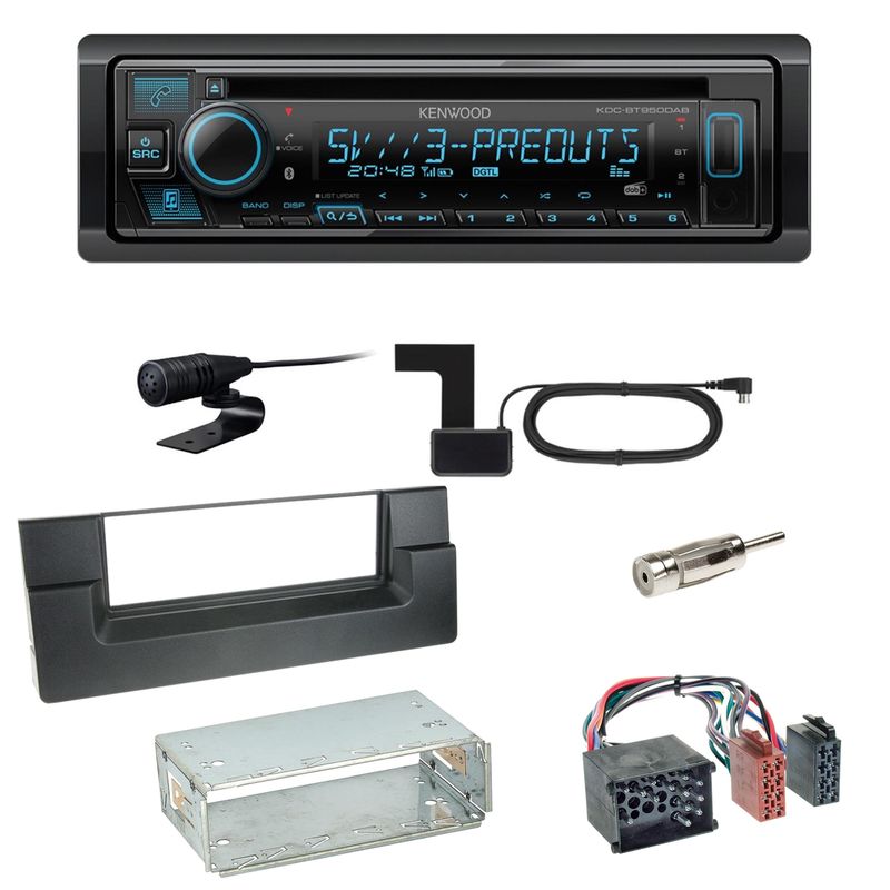 Kenwood KDC-BT950DAB Bluetooth DAB CD Einbauset für BMW 5er E39 bis 09/2000