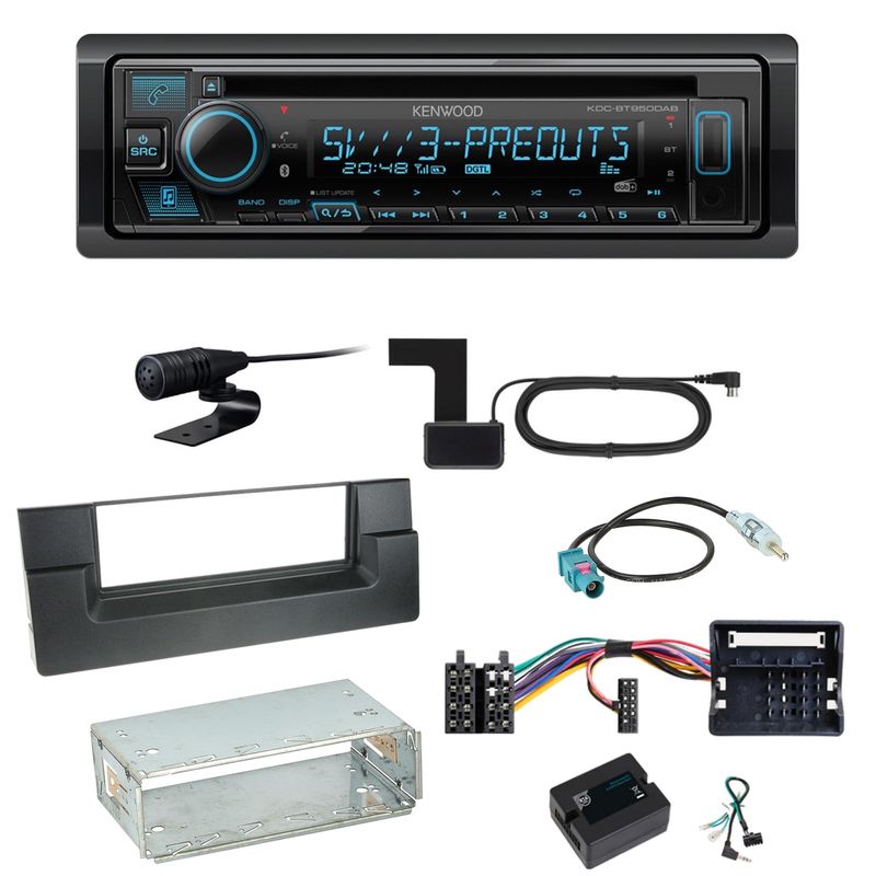 Kenwood KDC-BT950DAB Bluetooth Digitalradio Einbauset für BMW 5er E39 ab 10/2000