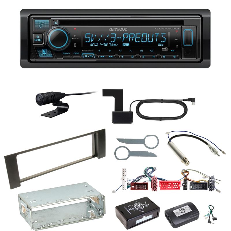 Kenwood KDC-BT950DAB Bluetooth Digitalradio CD Einbauset für Audi A4 B6 B7 Kenwood KDC-BT950DAB Bluetooth Digitalradio CD Einbauset für Audi A4 B6 B7