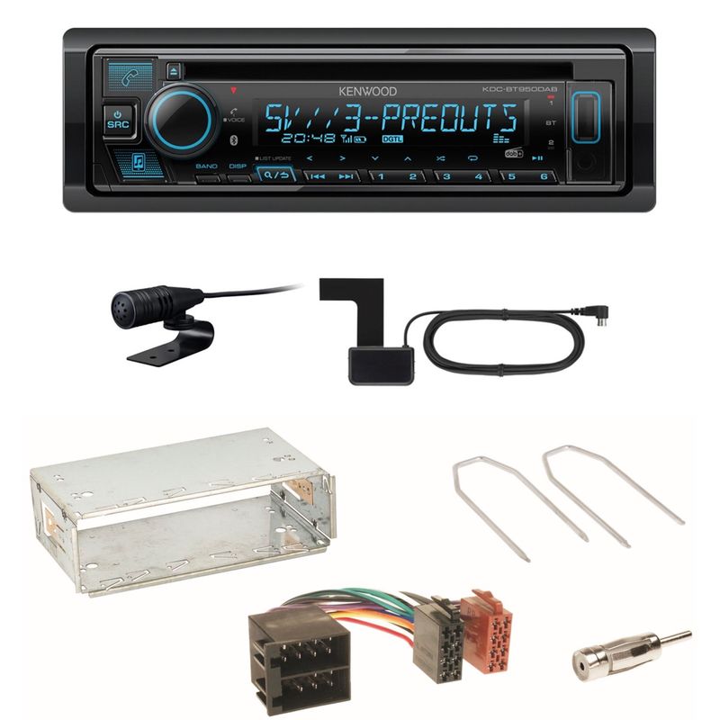 Kenwood KDC-BT950DAB Bluetooth DAB CD Einbauset für Citroen Berlingo bis 2007