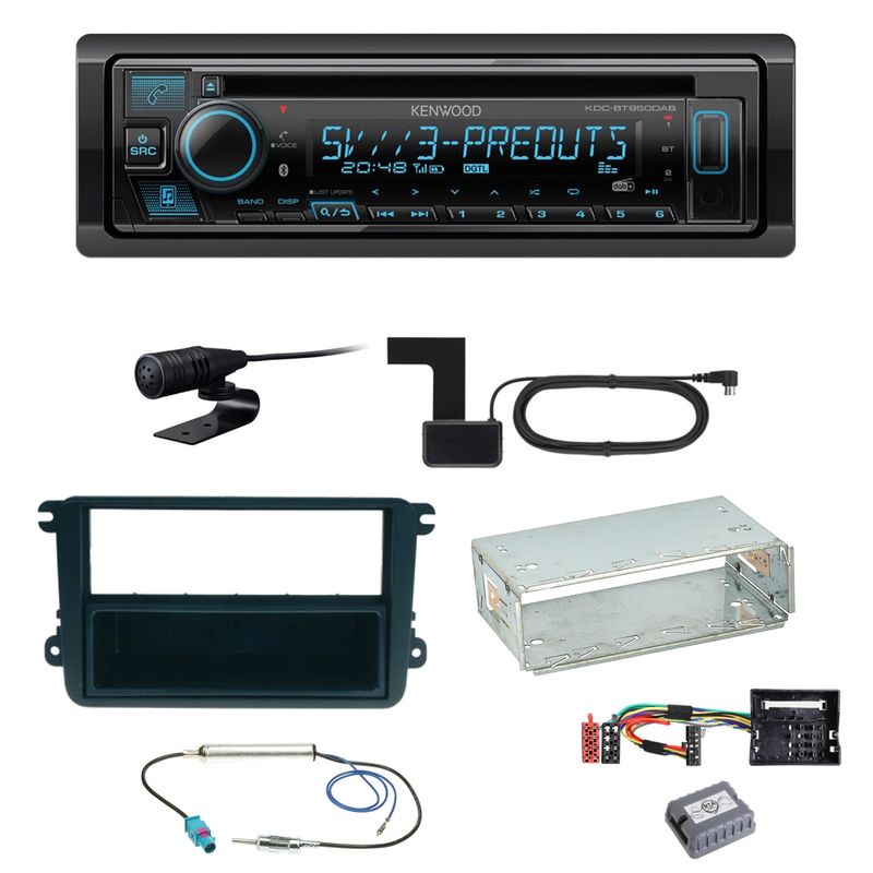 Kenwood KDC-BT950DAB Bluetooth DAB CD Einbauset für Seat Leon Altea XL Alhambra