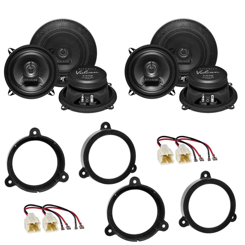 Hifonics VX-52 Koax Lautsprecher Einbauset für Renault Megane 3 vorne und hinten