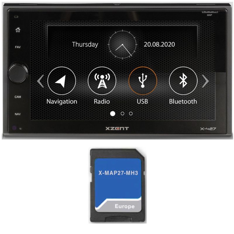  XZENT X-427 2-DIN Naviceiver Bluetooth USB MP3 DAB+ Navigation Digitalradio