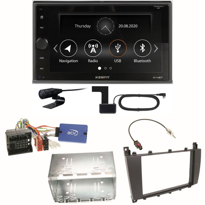 Xzent X-427 Bluetooth DAB Einbauset für Mercedes C-Klasse W203 CLC CL203 S203 Xzent X-427 Bluetooth DAB Einbauset für Mercedes C-Klasse W203 CLC CL203 S203
