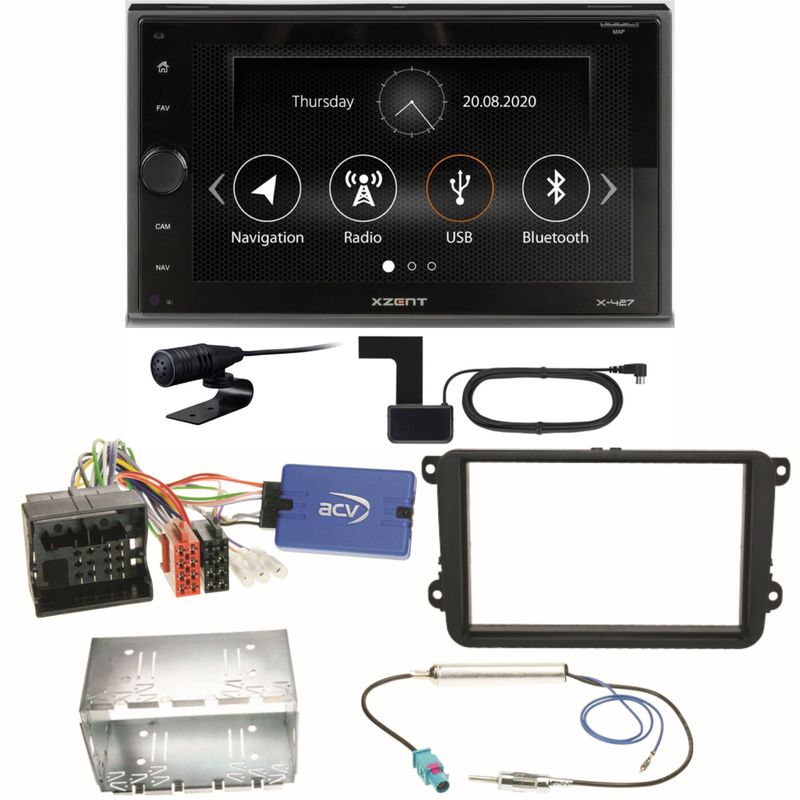 Xzent X-427 Digitalradio Bluetooth USB Einbauset für Seat Alhambra Altea XL Leon