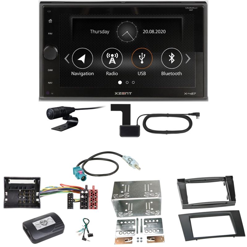 Xzent X-427 Digitalradio Bluetooth USB Einbauset für Mercedes W211 CLS W219 Xzent X-427 Digitalradio Bluetooth USB Einbauset für Mercedes W211 CLS W219