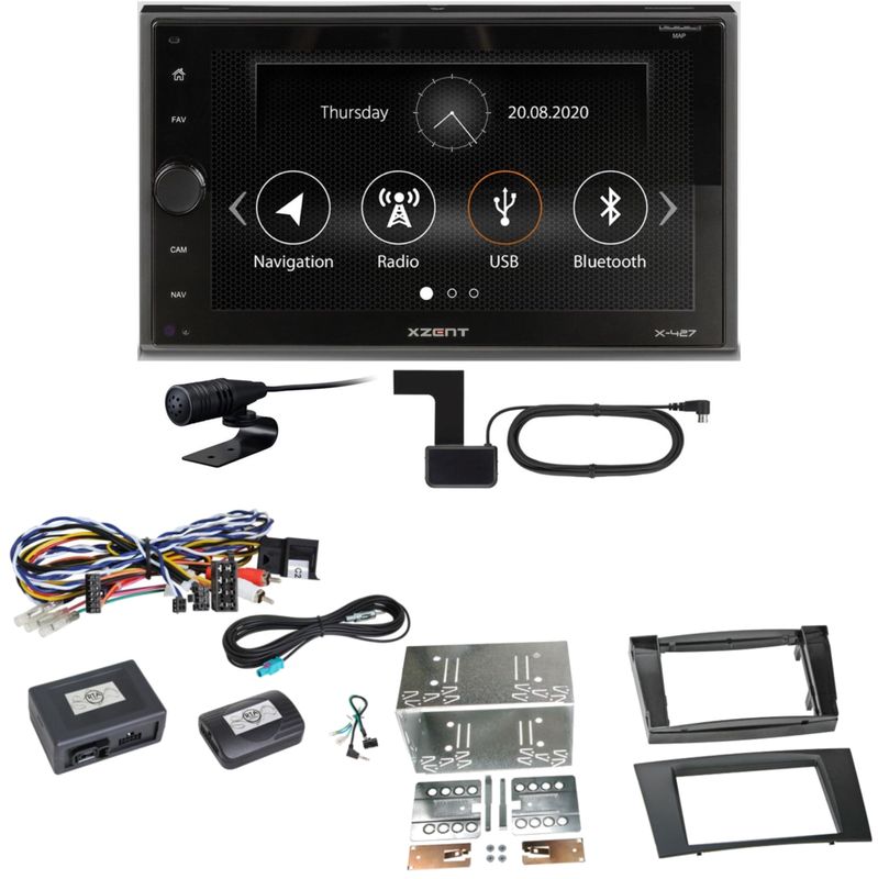 Xzent X-427 Digitalradio Bluetooth USB Einbauset für Mercedes W211 CLS W219 Xzent X-427 Digitalradio Bluetooth USB Einbauset für Mercedes W211 CLS W219
