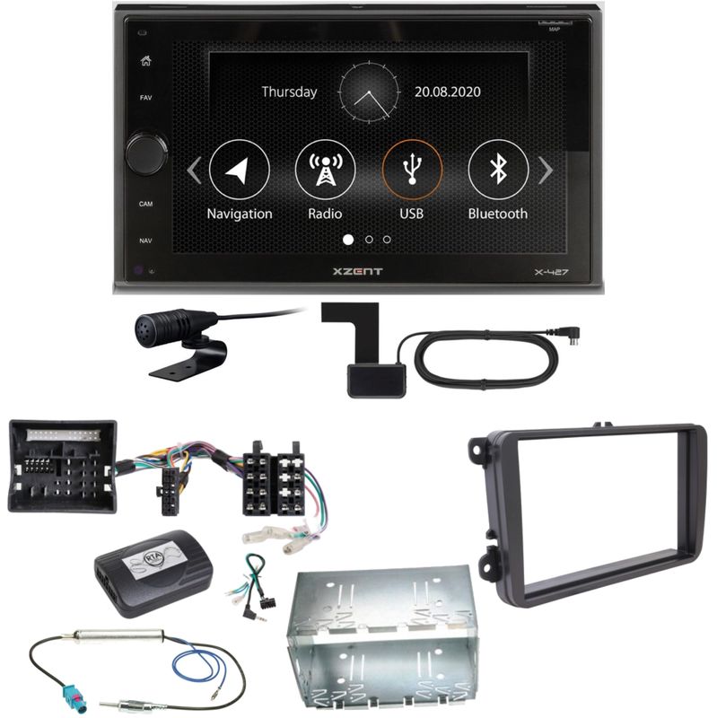 Xzent X-427 Digitalradio Bluetooth USB Einbauset für Tiguan Amarok Caddy Jetta Xzent X-427 Digitalradio Bluetooth USB Einbauset für Tiguan Amarok Caddy Jetta