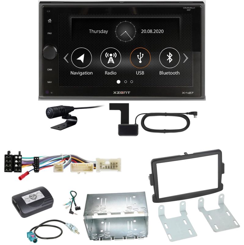 Xzent X-427 Digitalradio Bluetooth USB Einbauset für Dacia Duster Lodgy Logan Xzent X-427 Digitalradio Bluetooth USB Einbauset für Dacia Duster Lodgy Logan