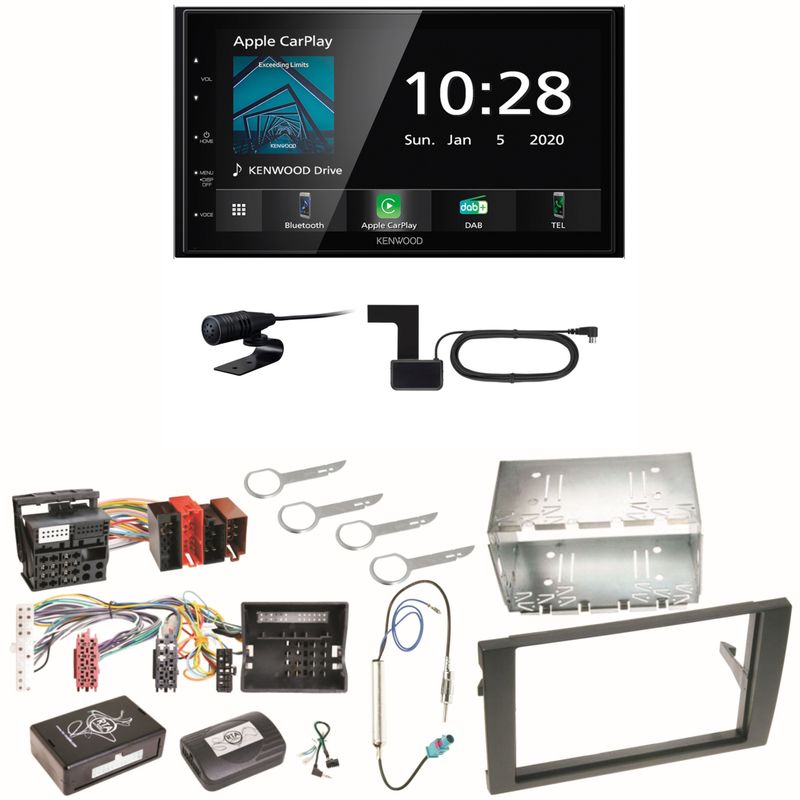 Kenwood DMX5020DABS Android Auto CarPlay Einbauset für Audi A4 B6 B7 Seat Exeo Kenwood DMX5020DABS Android Auto CarPlay Einbauset für Audi A4 B6 B7 Seat Exeo