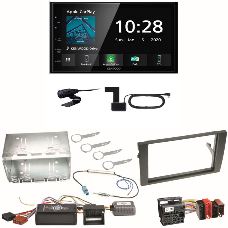 Kenwood DMX5020DABS Android Auto CarPlay Einbauset für Seat Exeo Audi A4 B6 B7 Kenwood DMX5020DABS Android Auto CarPlay Einbauset für Seat Exeo Audi A4 B6 B7