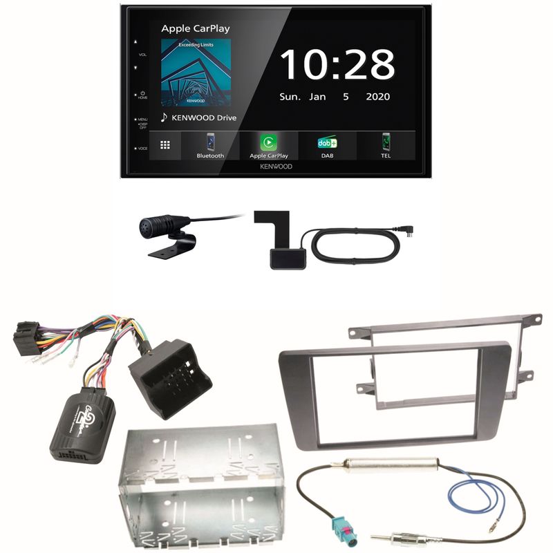 Kenwood DMX5020DABS Android Auto CarPlay Einbauset für Skoda Octavia 2 Yeti 5L