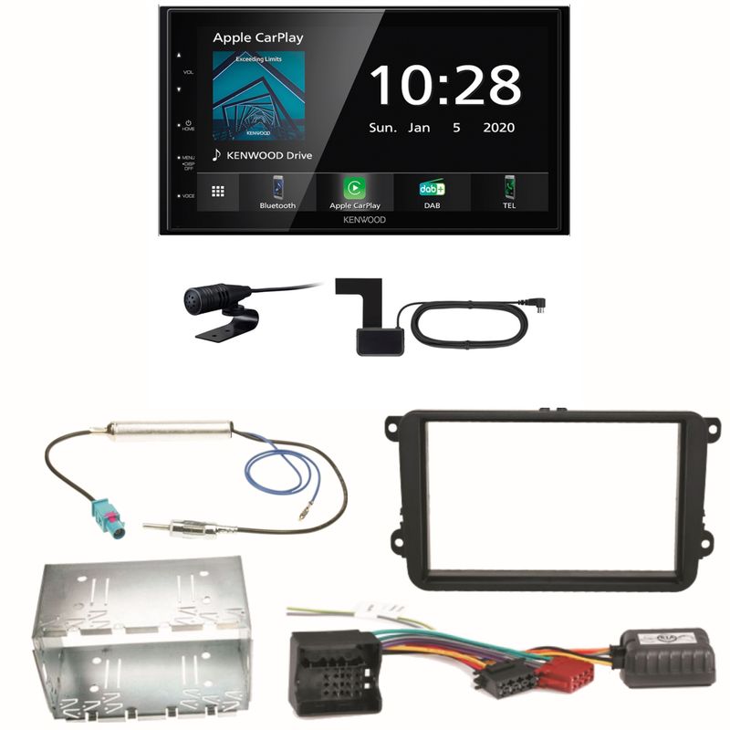 Kenwood DMX5020DABS Android Auto Einbauset für Seat Leon Alhambra Altea XL