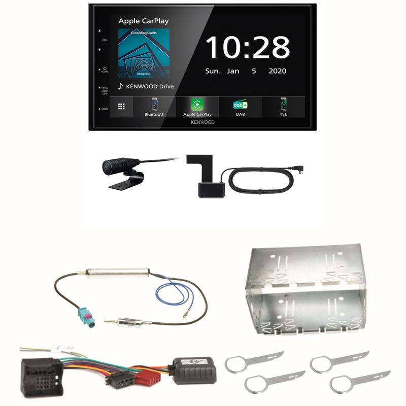 Kenwood DMX5020DABS Android Auto CarPlay Einbauset für Fox Polo 9N3 Kenwood DMX5020DABS Android Auto CarPlay Einbauset für Fox Polo 9N3