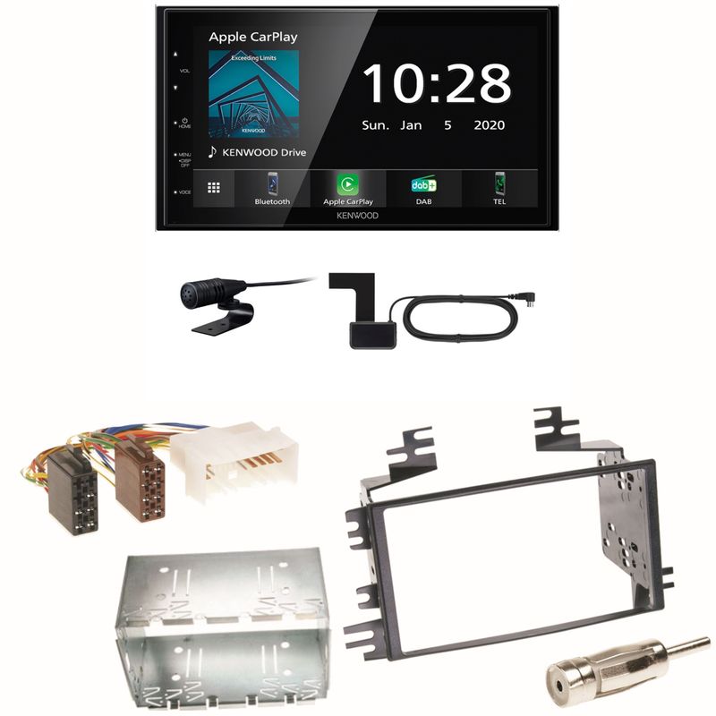Kenwood DMX5020DABS Android Auto CarPlay Einbauset für Kia Sportage JE Rio JB