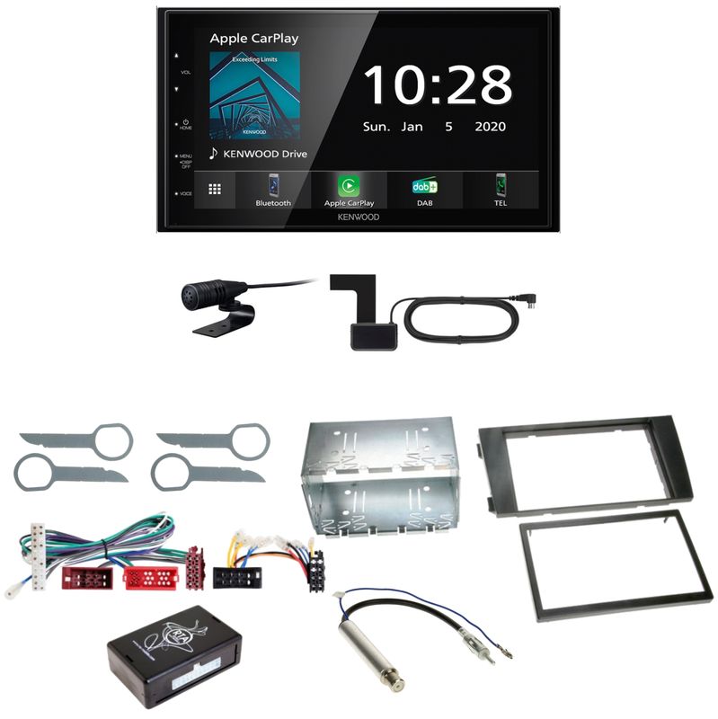 Kenwood DMX5020DABS Android Auto CarPlay Einbauset für Audi A6 4B