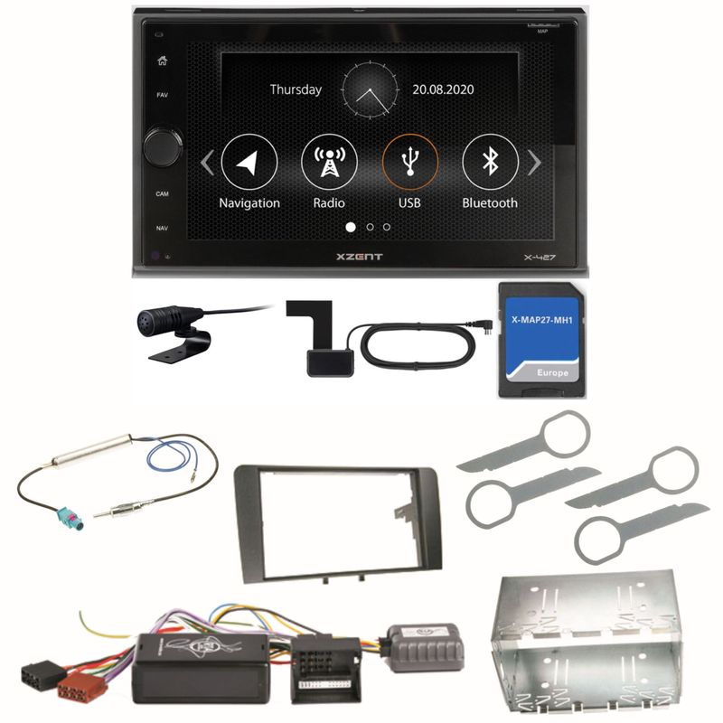 Xzent X-427 Navigation Digitalradio Bluetooth Einbauset für Audi A3 8P 8PA