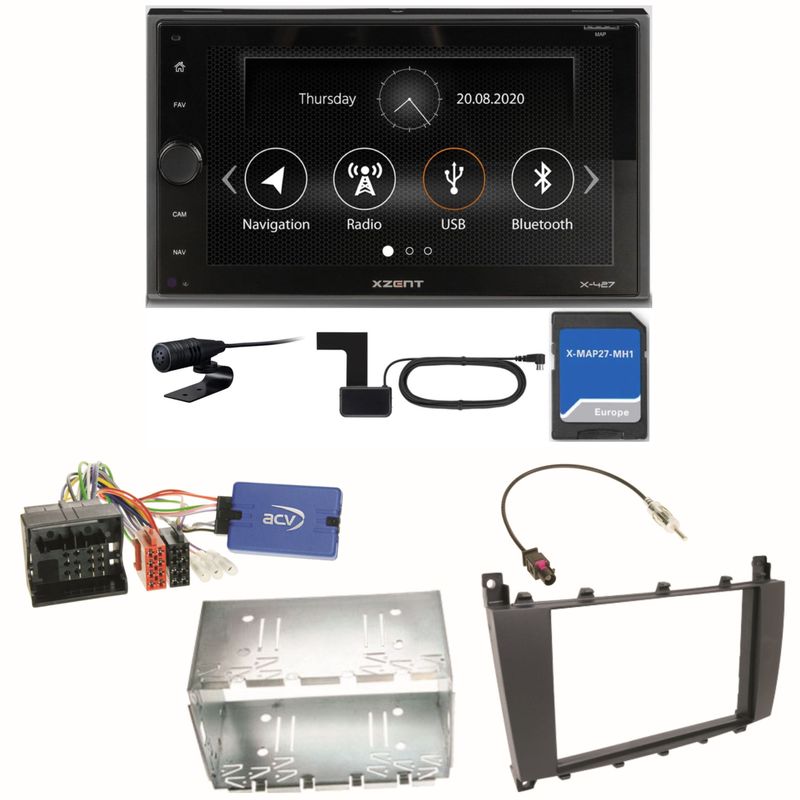 Xzent X-427 Navigation DAB+ Einbauset für Mercedes C-Klasse W203 CLC CL203 S203 Xzent X-427 Navigation DAB+ Einbauset für Mercedes C-Klasse W203 CLC CL203 S203