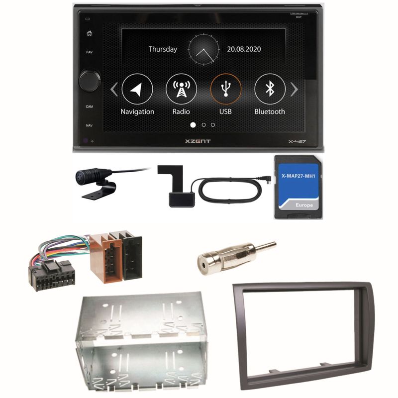 Xzent X-427 Navigation Digitalradio Einbauset für Fiat Ducato Boxer Jumper