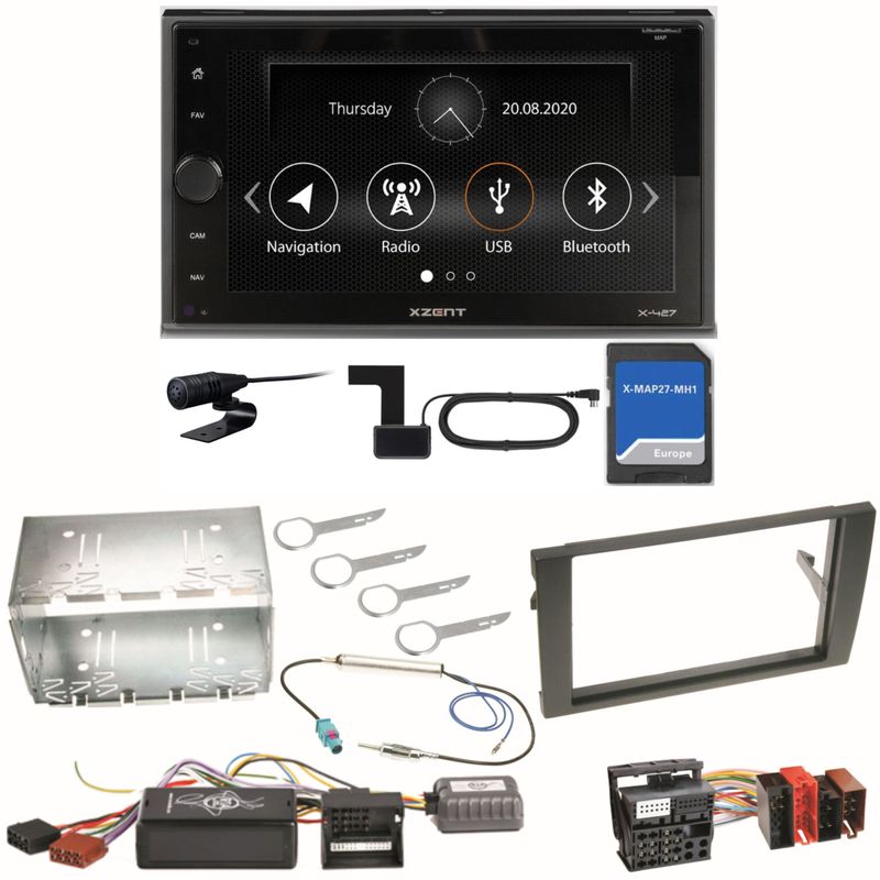 Xzent X-427 Navigation Digitalradio Einbauset für Seat Exeo Audi A4 B6 B7 Xzent X-427 Navigation Digitalradio Einbauset für Seat Exeo Audi A4 B6 B7