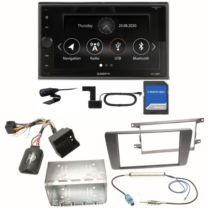 Xzent X-427 Navigation Digitalradio Einbauset für Skoda Octavia 2 Yeti 5L