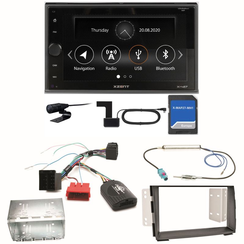 Xzent X-427 Navigation Digitalradio Bluetooth Einbauset für Kia Venga