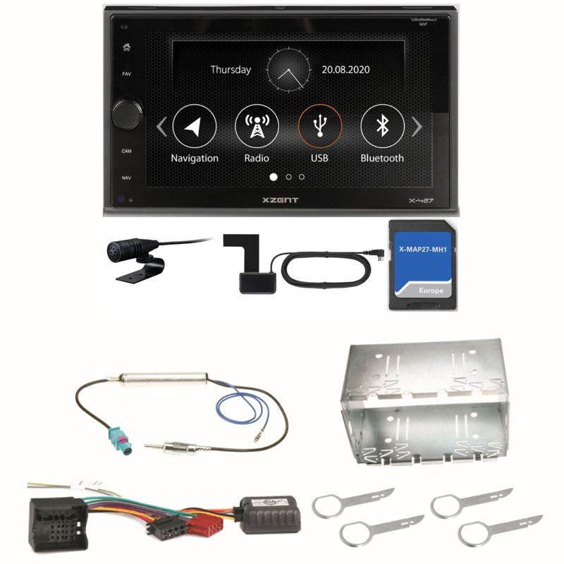 Xzent X-427 Navigation Digitalradio Bluetooth Einbauset für Fox Polo 9N3