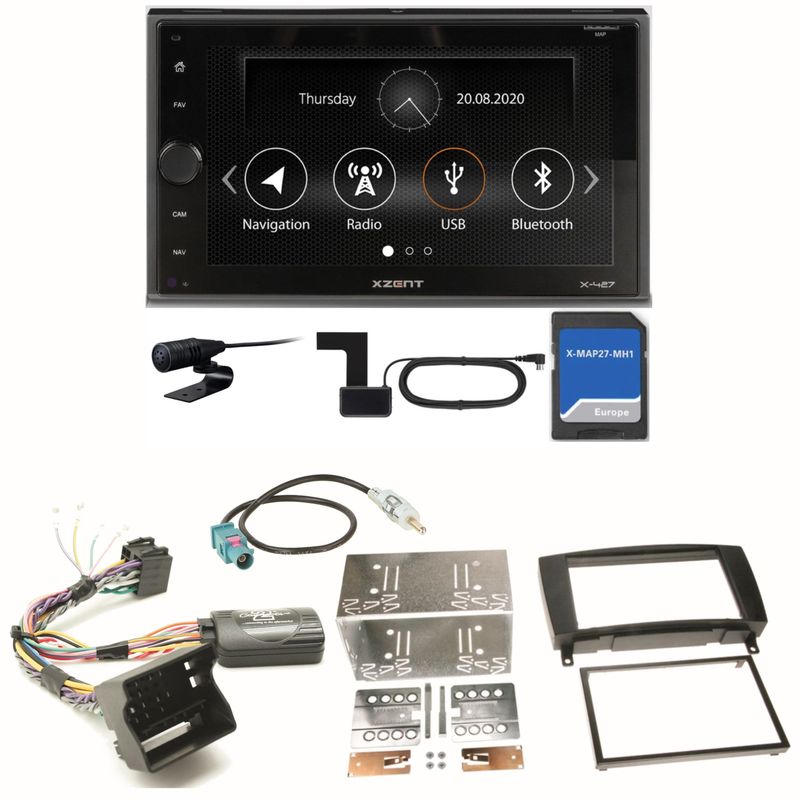 Xzent X-427 Navigation Digitalradio Einbauset für Mercedes CLK W209 Facelift Xzent X-427 Navigation Digitalradio Einbauset für Mercedes CLK W209 Facelift