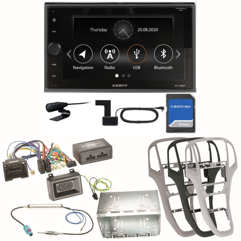 Xzent X-427 Navigation Digitalradio Bluetooth Einbauset für Opel Astra J