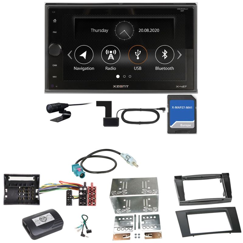 Xzent X-427 Navigation Digitalradio Einbauset für Mercedes W211 CLS W219 Xzent X-427 Navigation Digitalradio Einbauset für Mercedes W211 CLS W219