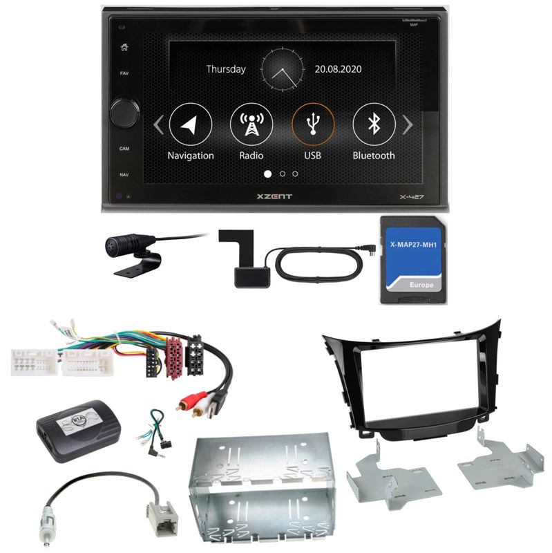 Xzent X-427 Navigation Digitalradio Bluetooth Einbauset für Hyundai i30 GD GDH