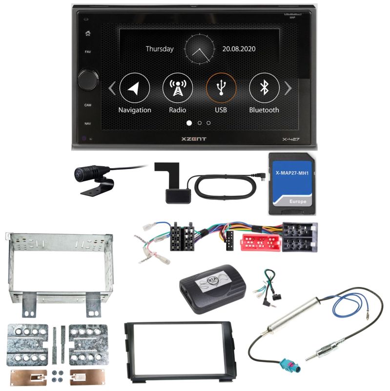 Xzent X-427 Navigation Digitalradio Bluetooth Einbauset für Kia Cee'd ED