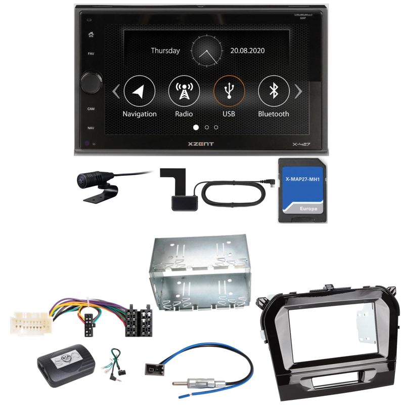 Xzent X-427 Navigation Digitalradio Bluetooth Einbauset für Suzuki Vitara LY