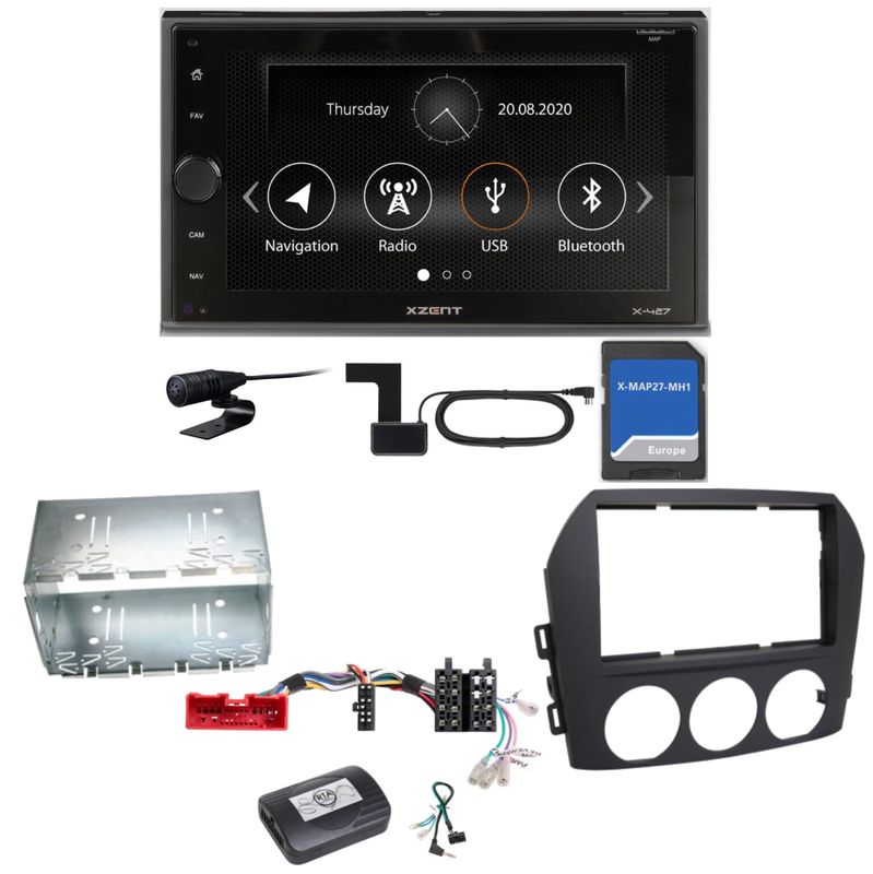 Xzent X-427 Navigation Digitalradio Bluetooth Einbauset für Mazda MX-5 NC FL