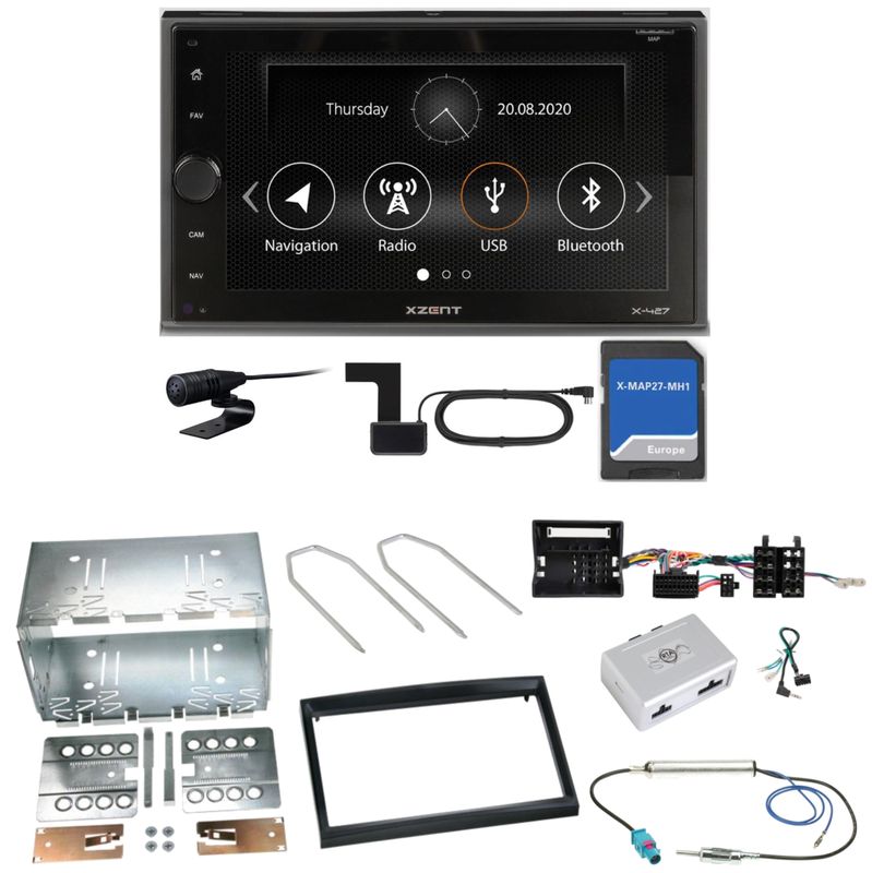 Xzent X-427 Navigation Digitalradio Einbauset für Peugeot 207 307 Partner Expert